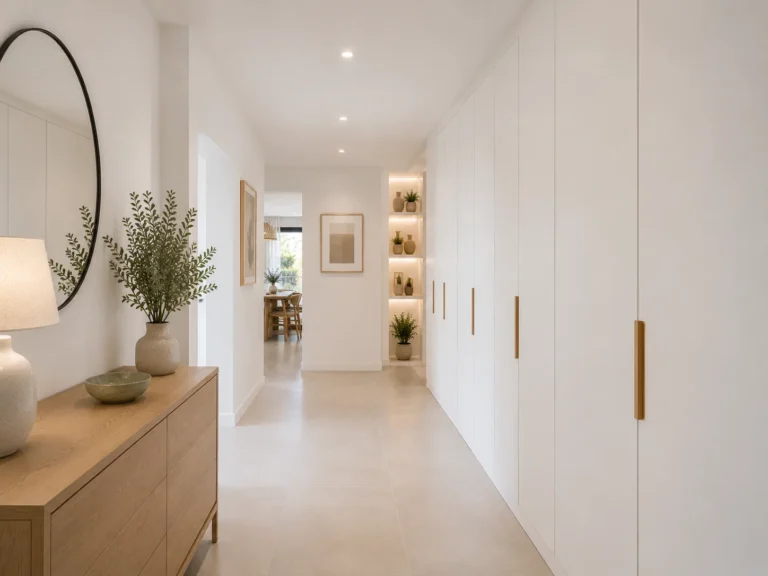Pasillo reformado en piso renovado en Sevilla