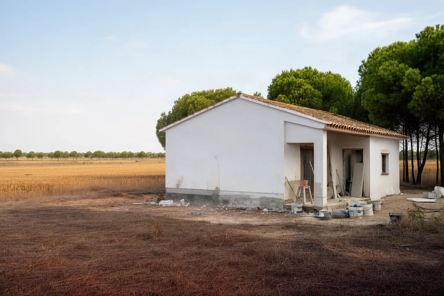 Casa rural encalada en Aznalcázar junto a campos y pinares