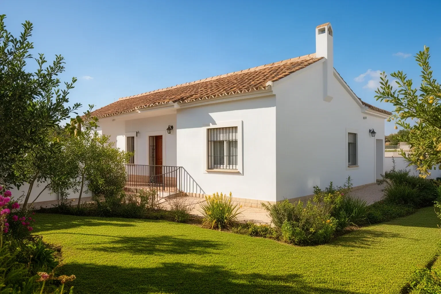 Vivienda unifamiliar en Valencina de la Concepción con jardín y fachada renovada